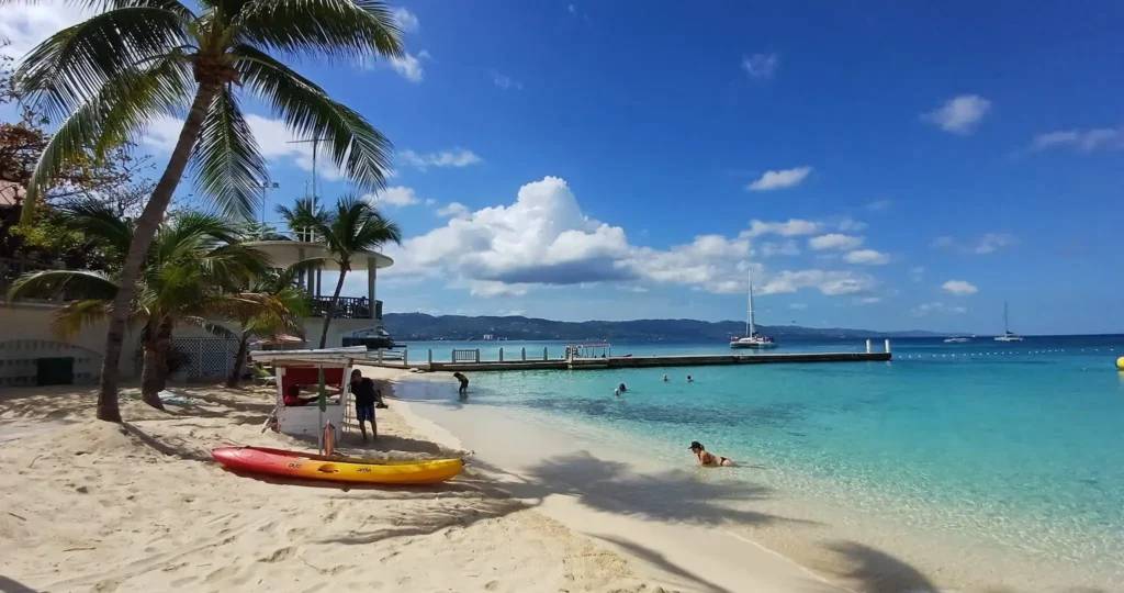 beach montego-bay , blue water , white sand